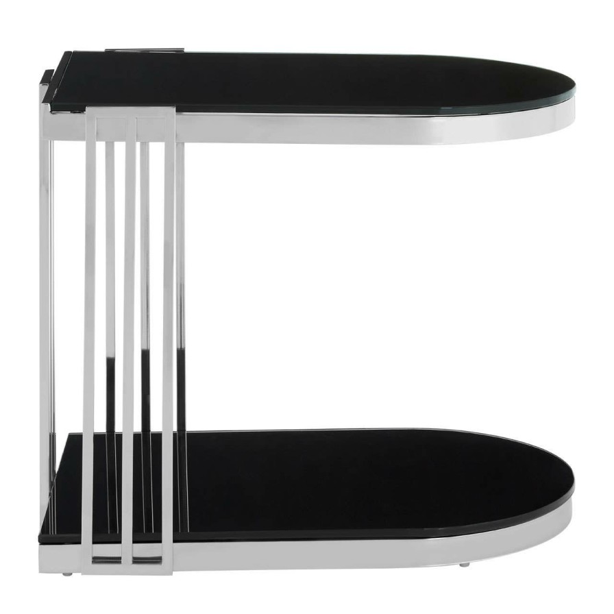 FURNITURE Fifty Five South Side Tables | Novo Silver U Shaped Side Table