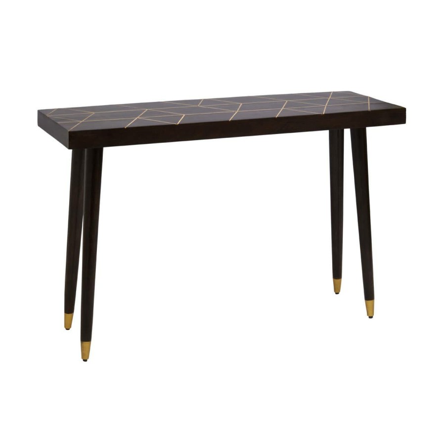 FURNITURE Fifty Five South Console Tables | Naro Mango Wood And Gold Finishing Console Table