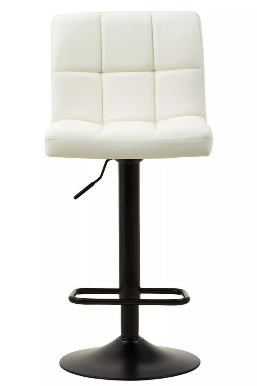 FURNITURE Fifty Five South Seating | Baina White Leather Effect Quilted Bar Stool