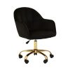 FURNITURE Premier Home Office Chairs | Brent Black Velvet And Gold Base Home Office Chair