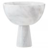 Accessories Fifty Five South Decorative Bowls Plates and Bottles | Salmo Large White Marble Pedestal Bowl