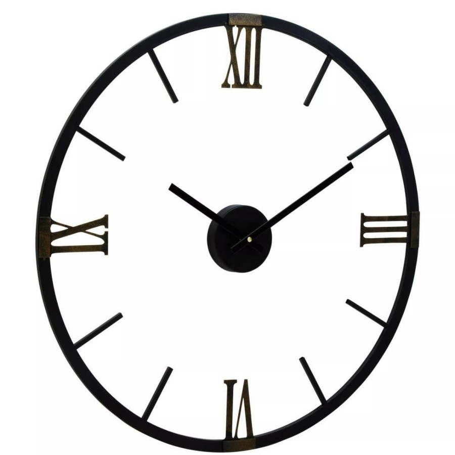 Accessories Fifty Five South Wall Clocks | Kent Round Black Metal Wall Clock