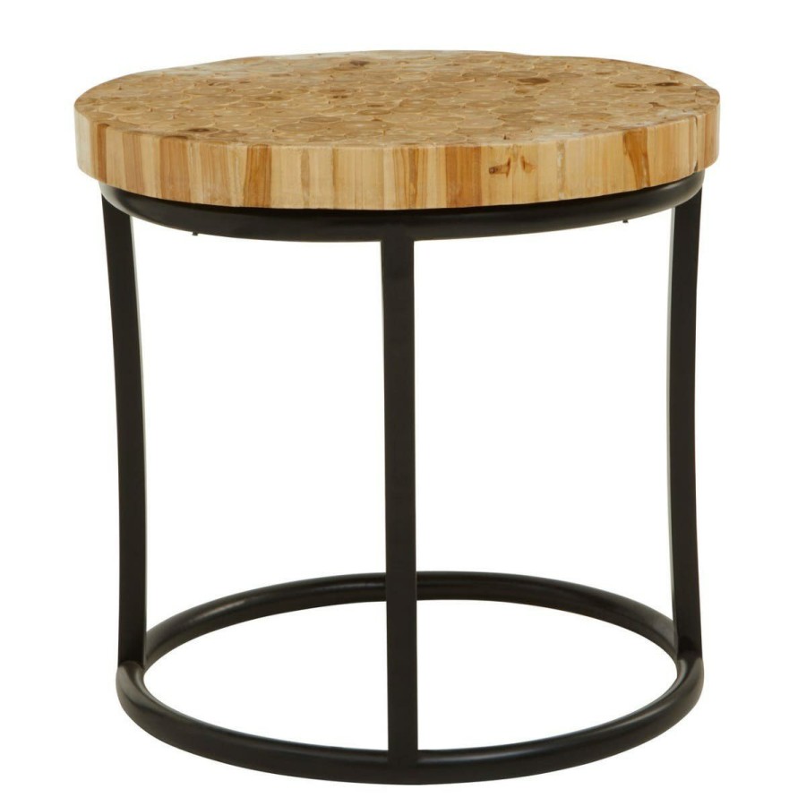 FURNITURE Fifty Five South Bedside Tables | Malang Round Table With Iron Frame