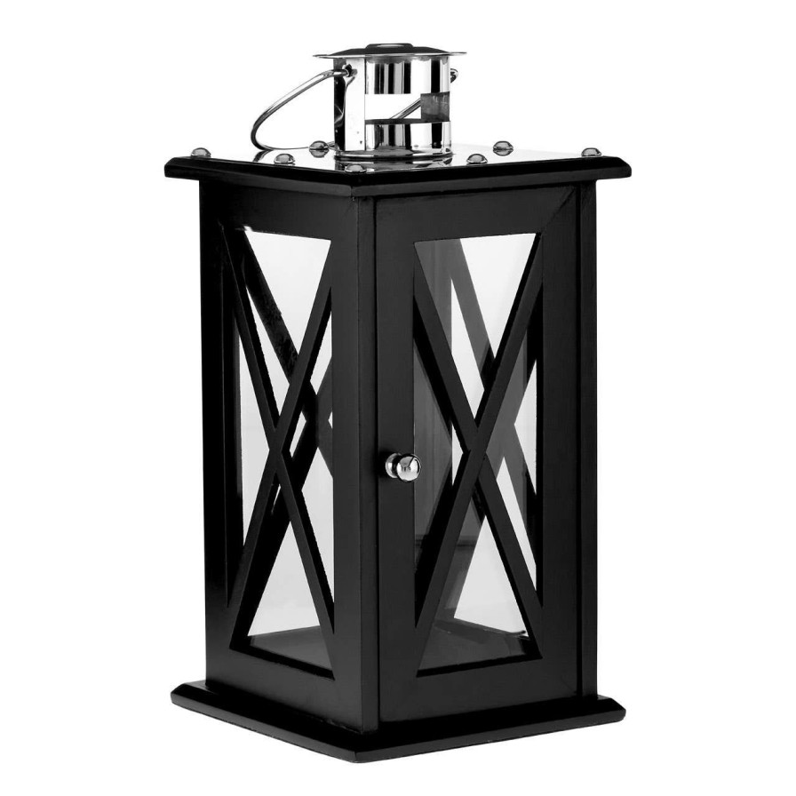 Accessories Fifty Five South Lanterns | Hampstead Medium Black Criss Cross Lantern