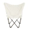 FURNITURE Fifty Five South Seating | Sienna White Faux Fur Butterfly Chair