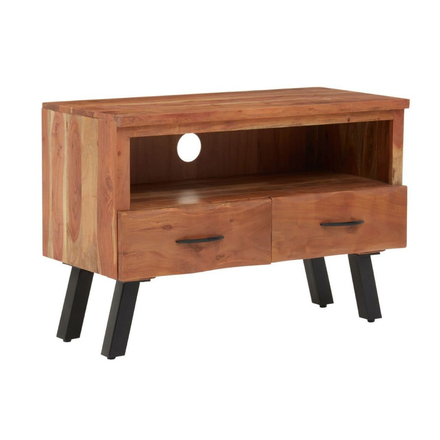 FURNITURE Fifty Five South Media and TV Units | Nashik Two Drawer Acacia Media Unit