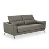 FURNITURE Fifty Five South Seating | Padua 3 Seat Grey Leather Sofa