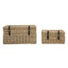 Bathe and Utility Fifty Five South Boxes, Bags and Baskets | Argento Set Of 2 Grey Natural Rattan Storage Trunks