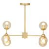 Accessories Fifty Five South Chandeliers | Abira Six Bulb Gold Finish Pendant Light