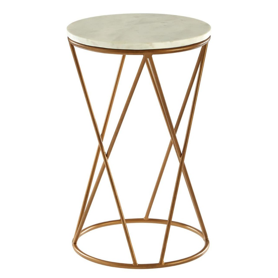 FURNITURE Premier Side Tables | Shalimar Gold Cross Stand Side Table