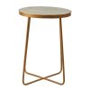 FURNITURE Premier Side Tables | Shalimar Round Marble Top Side Table With Cross Base