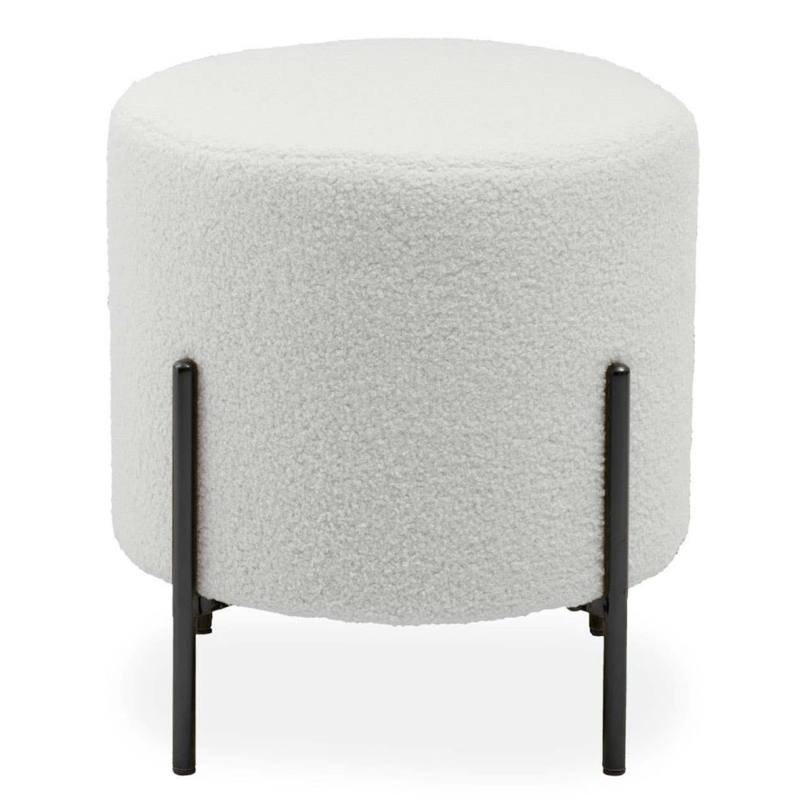 FURNITURE Fifty Five South Seating | Yazmin Stool With Black Finish Legs