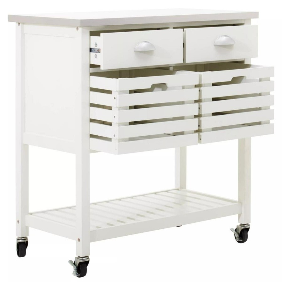 FURNITURE Premier Storage | Frankfurt Cream Kitchen Trolley