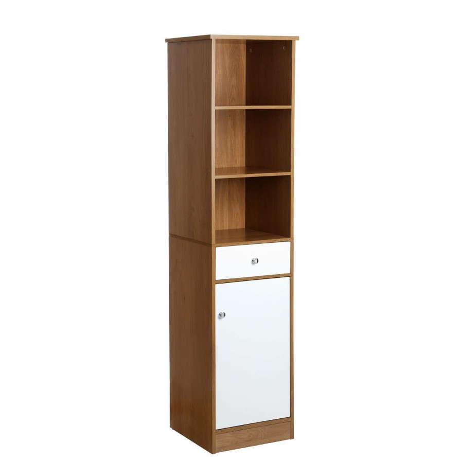 Bathe and Utility Premier Racks, Caddies and Shelf Units | Oak Effect Floor Standing Cabinet