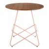 FURNITURE Premier Side Tables | District Pink Metal And Elm Wood Round Table