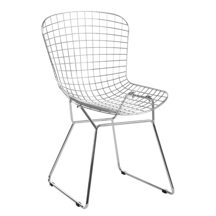 FURNITURE Premier Conservatory | District Chrome Metal Grid Frame Wire Chair