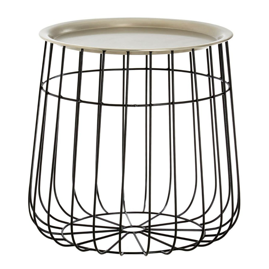 FURNITURE Premier Side Tables | Templar Silver And Black Wire Detail Side Table