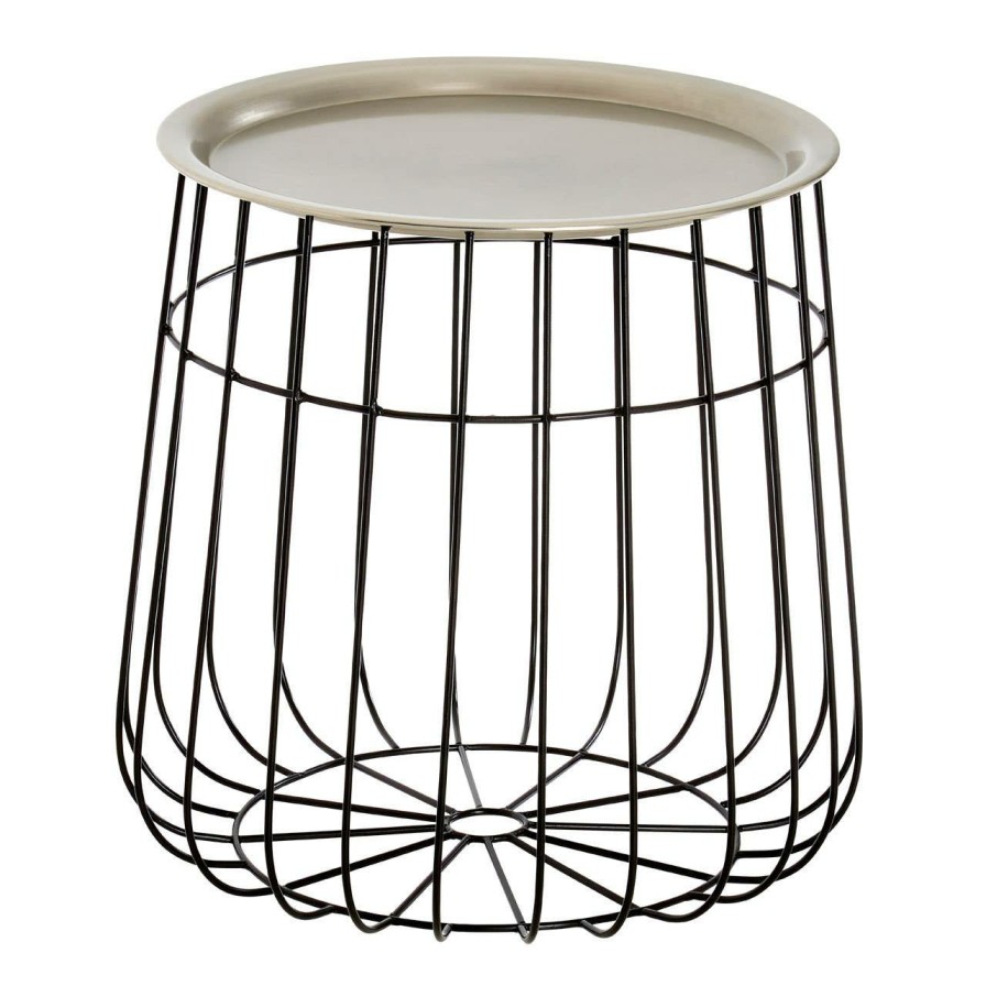 FURNITURE Premier Side Tables | Templar Silver And Black Wire Detail Side Table