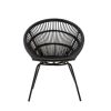 FURNITURE Premier Conservatory | Lagom Black Natural Rattan Chair With Iron Legs