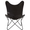 FURNITURE Fifty Five South Folding Chairs | Buffalo Black Leather Butterfly Chair