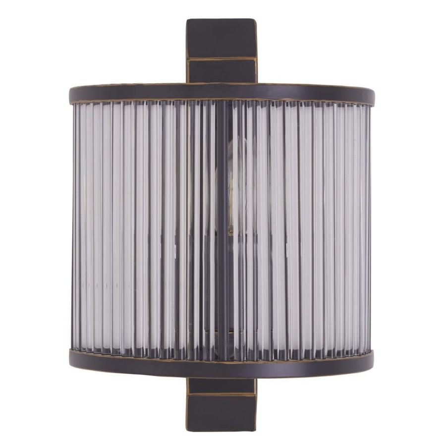 Accessories Fifty Five South Wall Lights | Salasco Glass Wall Light With Black Finish