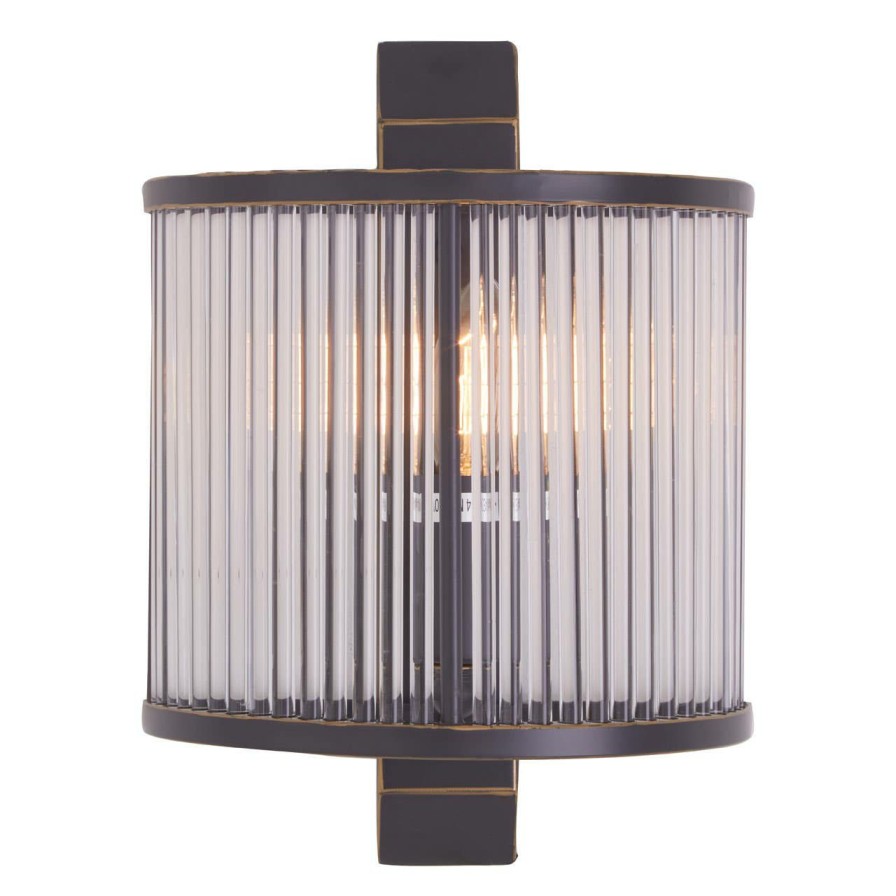 Accessories Fifty Five South Wall Lights | Salasco Glass Wall Light With Black Finish