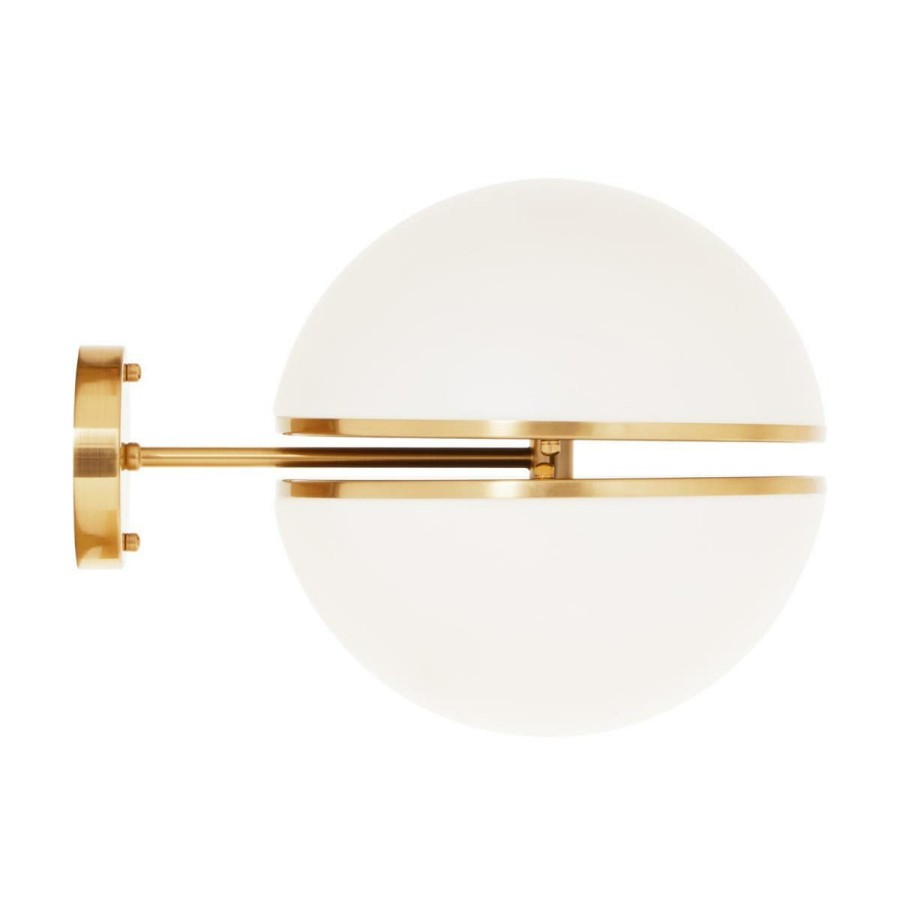 Accessories Fifty Five South Wall Lights | Abira Brushed Brass Ball Wall Light