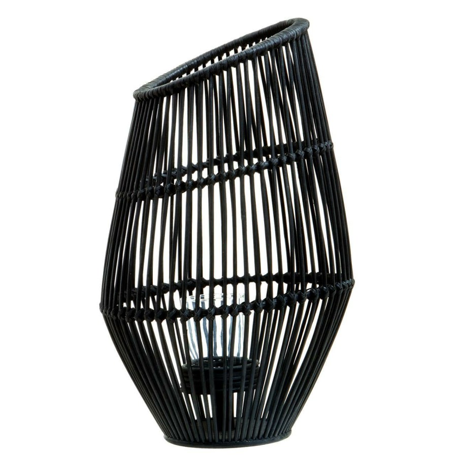 Accessories Premier Lanterns | Mataram Large Black Natural Rattan Lantern