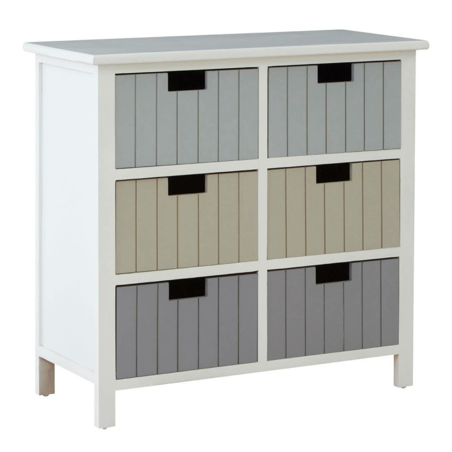 FURNITURE Premier Storage | New England White 6 Drawers Chest