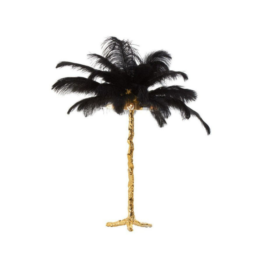 Accessories Fifty Five South Table Lamps | Zendaya Black Ostrich Feather Table Lamp