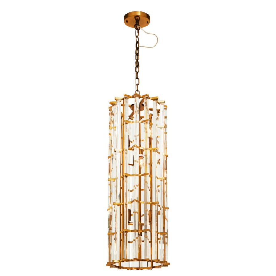 Accessories Fifty Five South Ceiling Lights | Karli Brass Finish Vertical Light