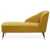 FURNITURE Fifty Five South Seating | Yvette Mustard Velvet Chaise Lounge