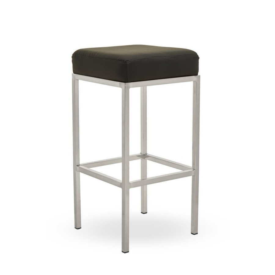 FURNITURE Premier Bar Seating | Baina Black Pu And Chrome Finish Bar Stool