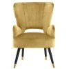 FURNITURE Premier Statement Chairs | Loretta Pistachio Velvet Chair With Black Wood Legs