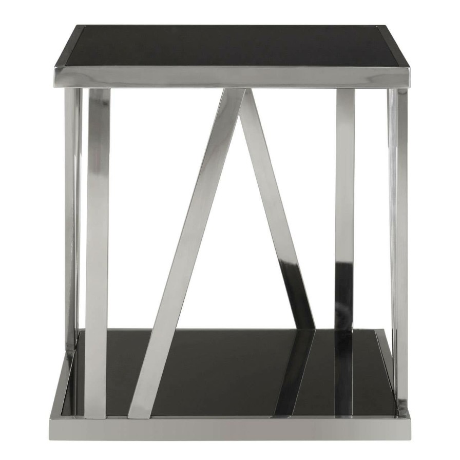 FURNITURE Fifty Five South Side Tables | Ackley Square Side Table With Bottom Shelf