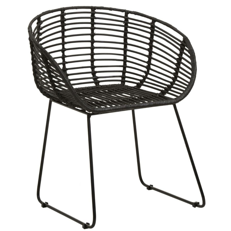 FURNITURE Premier Lounge Chairs | Lagom Black Natural Rattan Chair