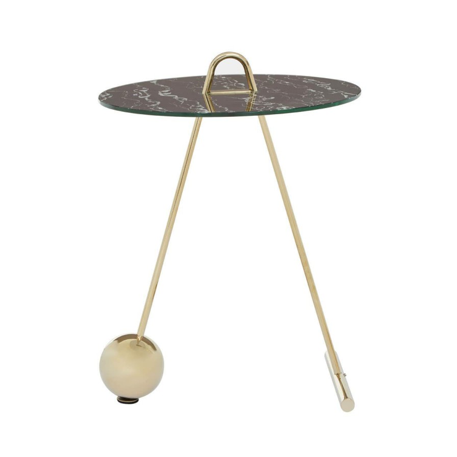 FURNITURE Fifty Five South Side Tables | Oria Warm Metallic End Table