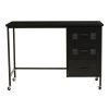 FURNITURE Premier Desks | Academy Three Drawer Black Desk