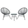 Outdoor Premier Tables and Sets | Miami Grey Rattan 3 Piece Patio Set