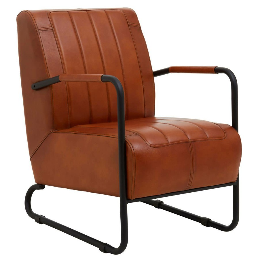 FURNITURE Fifty Five South Armchairs | Buffalo Tan Leather Armchair