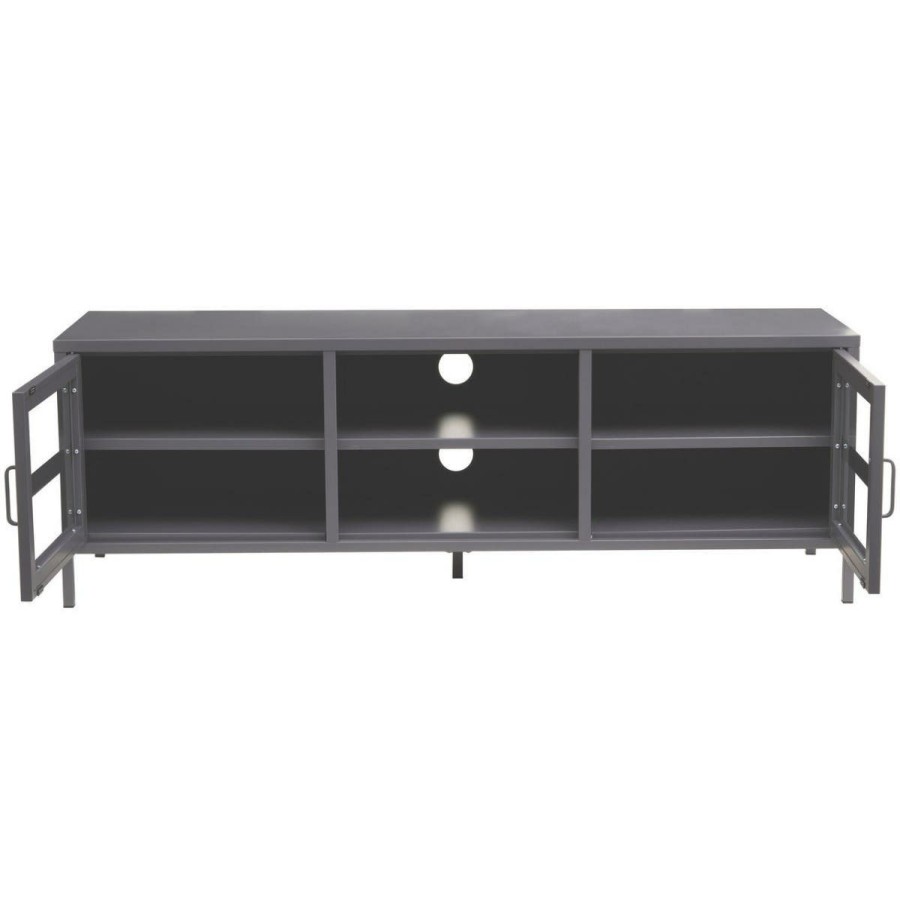 FURNITURE Premier Media and TV Units | Acier Two Door Grey Media Unit