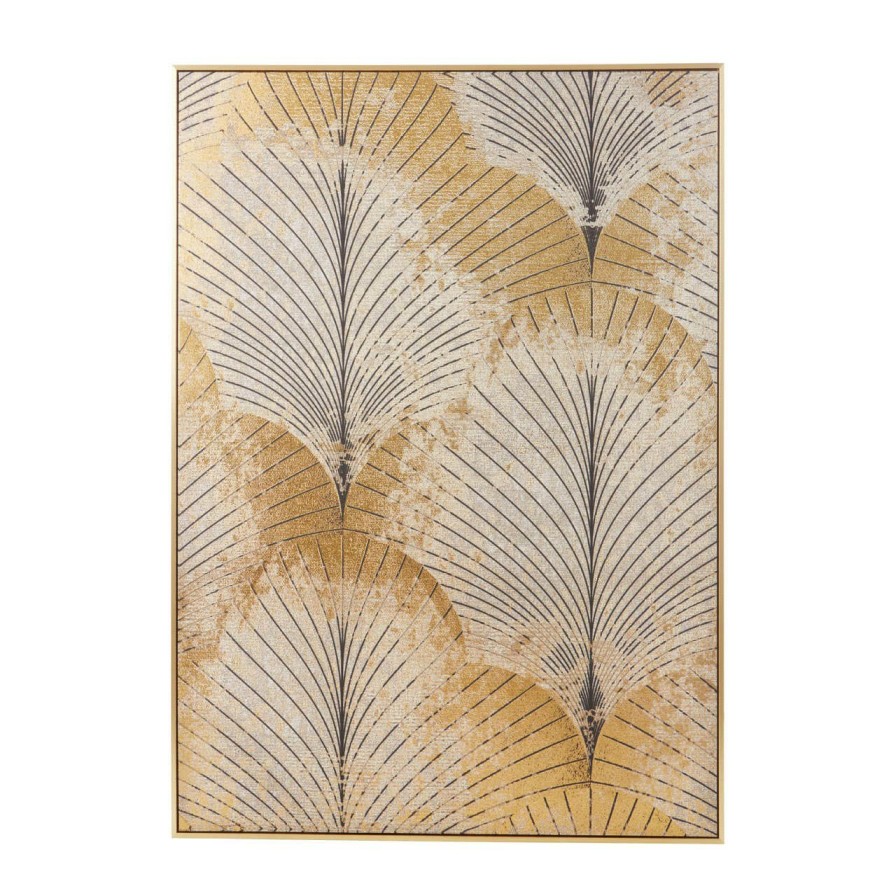 Accessories Fifty Five South Wall Art and Canvases and Hangings | Astratto Canvas Grey And Gold Finish Wall Art