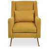 FURNITURE Fifty Five South Armchairs | Doucet Yellow Velvet Chair With Gold Finish Legs