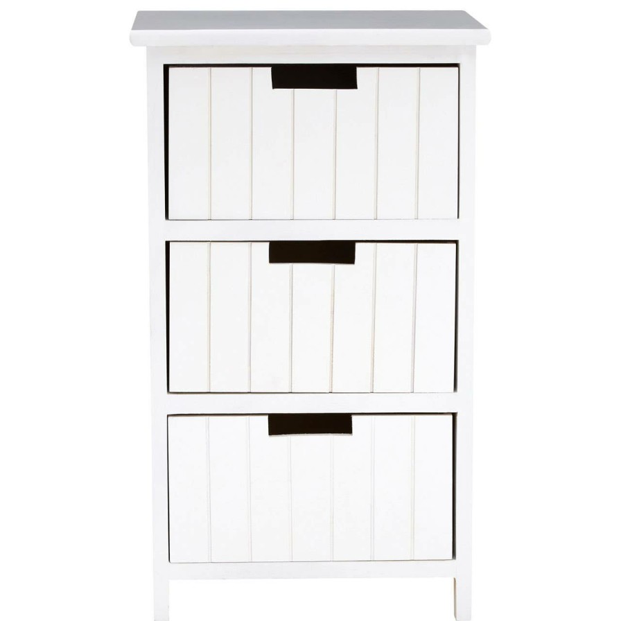 FURNITURE Premier Storage | New England White Mdf 3 Drawers Chest