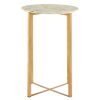 FURNITURE Fifty Five South Side Tables | Templar White Marble Table With Lattice Base