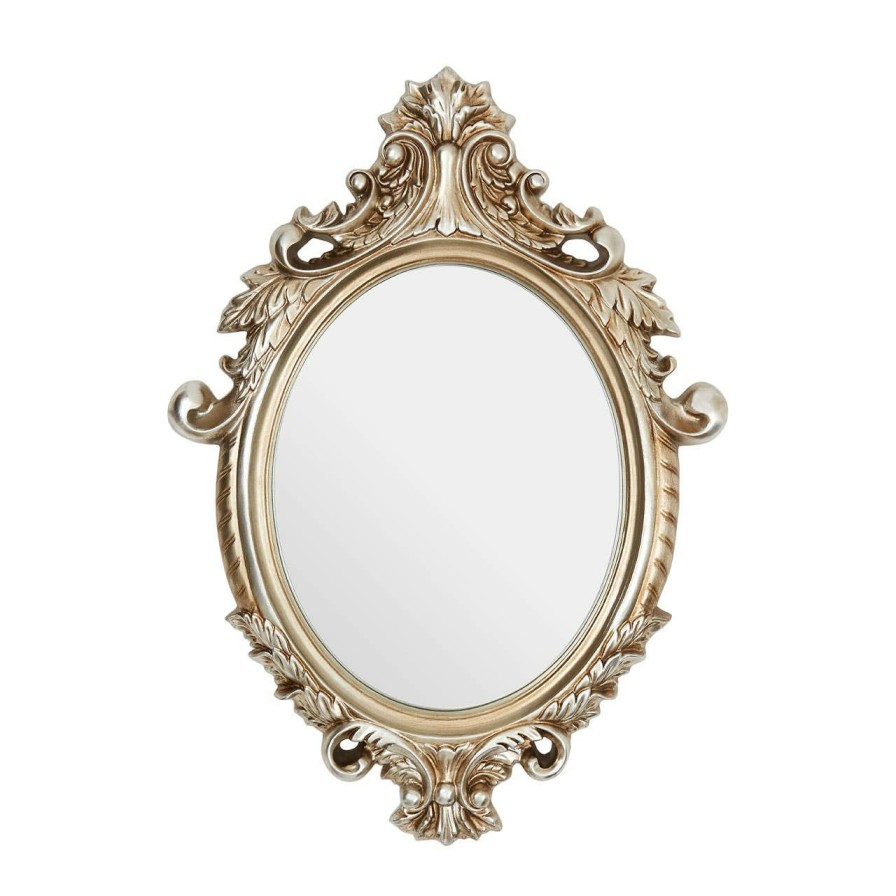 Bathe and Utility Premier Mirrors | Champagne Finish Garlanded Oval Wall Mirror