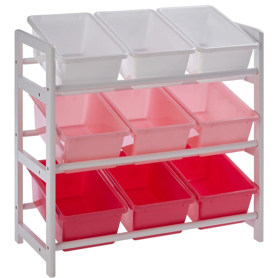 FURNITURE Premier Storage | Three Tier White And Pink Kids Storage Unit