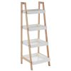 Bathe and Utility Premier Racks, Caddies and Shelf Units | Arla Four Tier Birch Wood Bathroom Shelf Unit