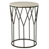 FURNITURE Premier Side Tables | Shalimar Marble Side Table With Black Finish Base