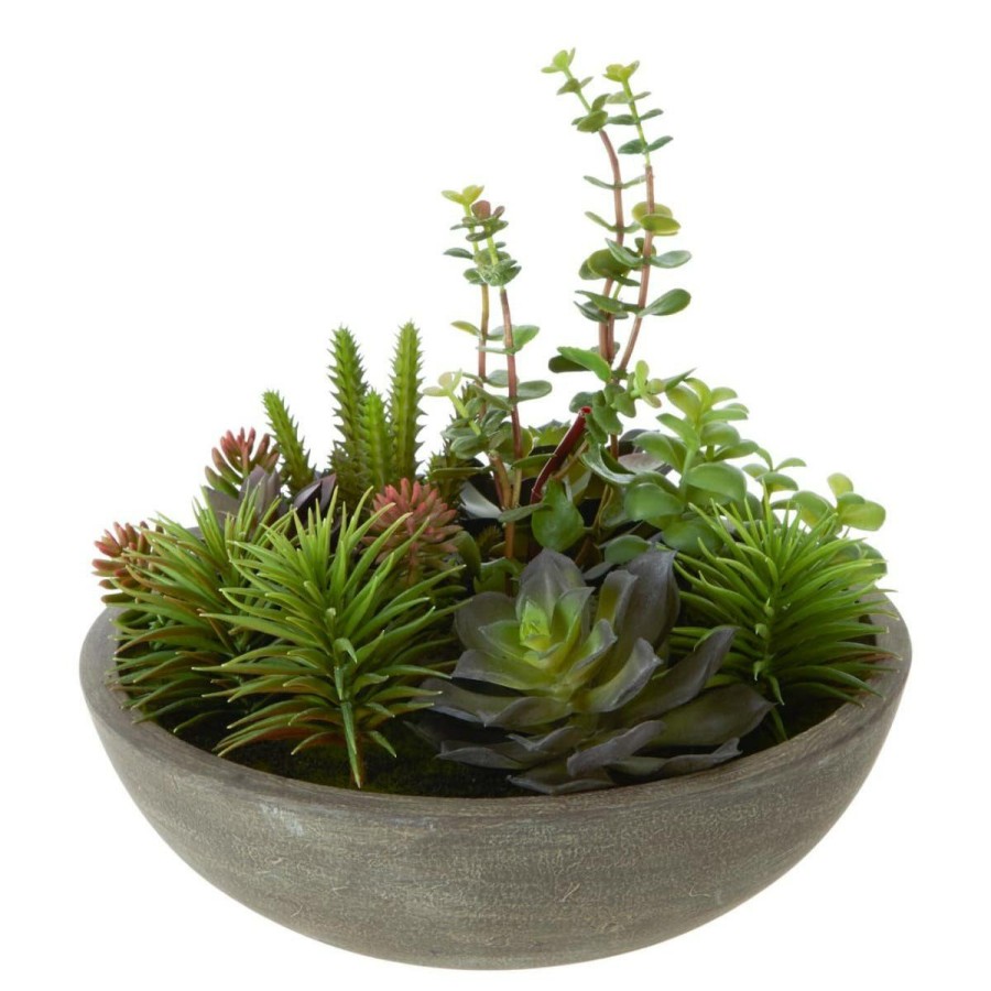 Accessories Fiori Faux Flowers and Plants | Fiori Stone Effect Pot Mixed Succulent